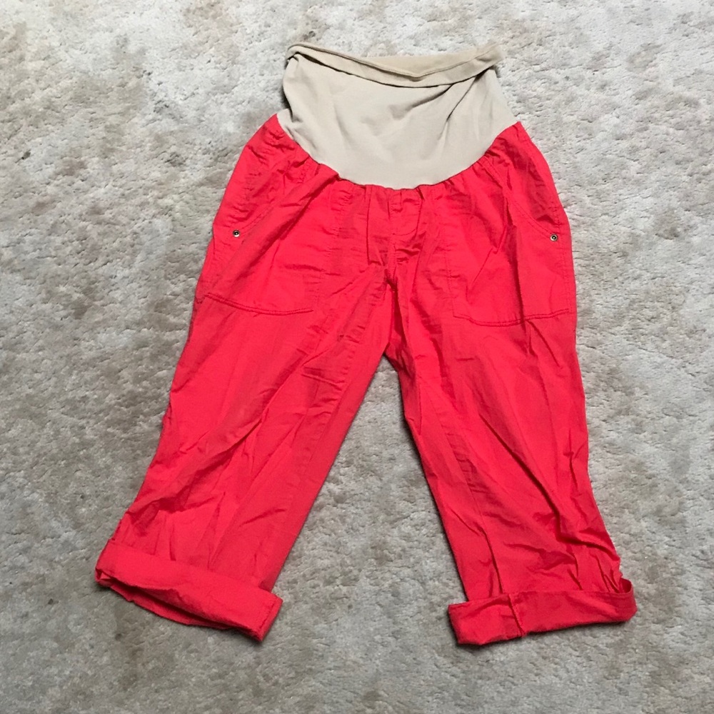 Motherhood maternity red Capri pants size S